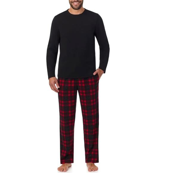 NWT Cuddl Duds Mens Cozy Lodge Long Sleeve Crew and Pajama Pant 2-pc Set size L - Picture 1 of 6